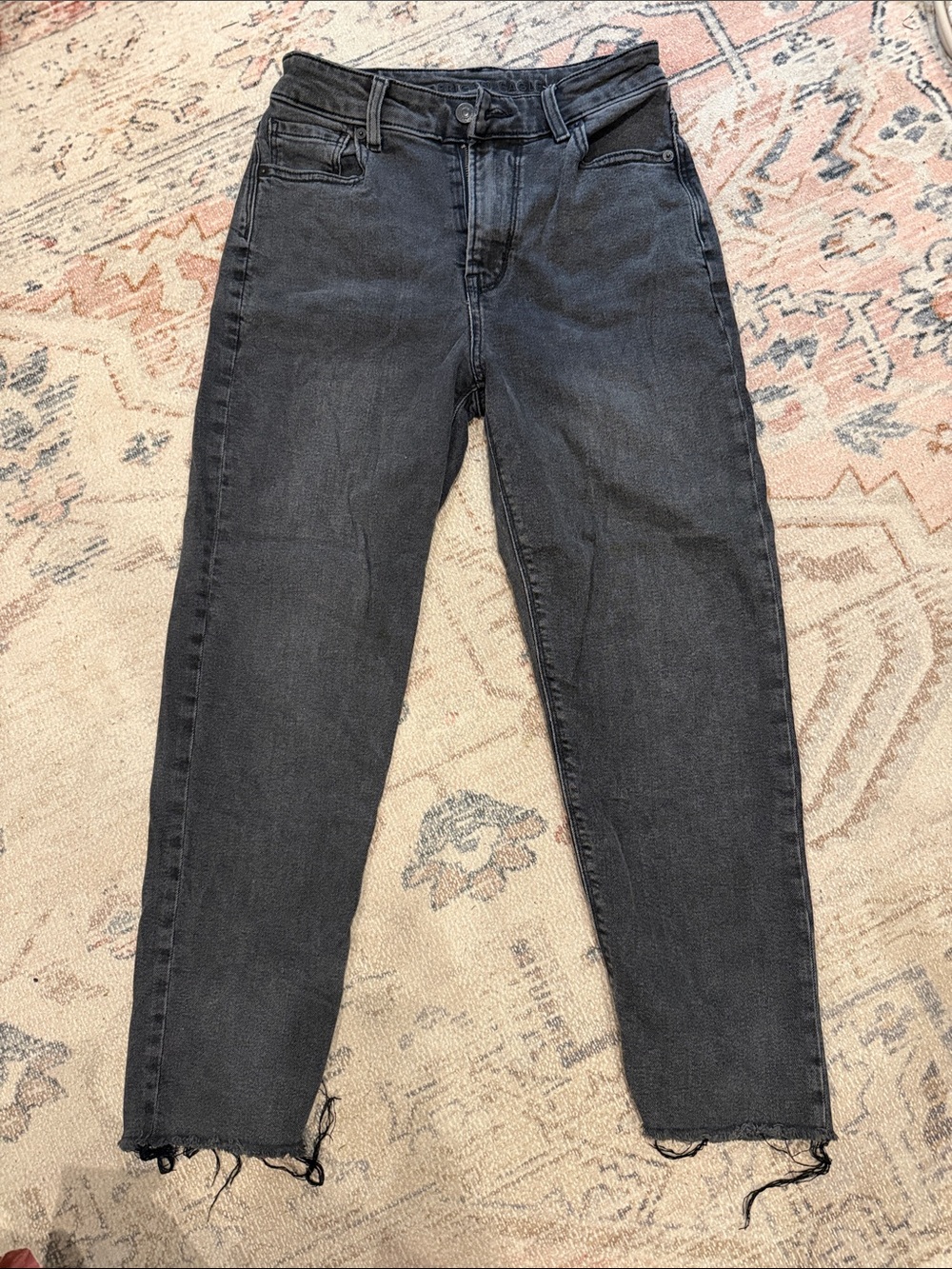High-Waist Black Denim Mom Jeans